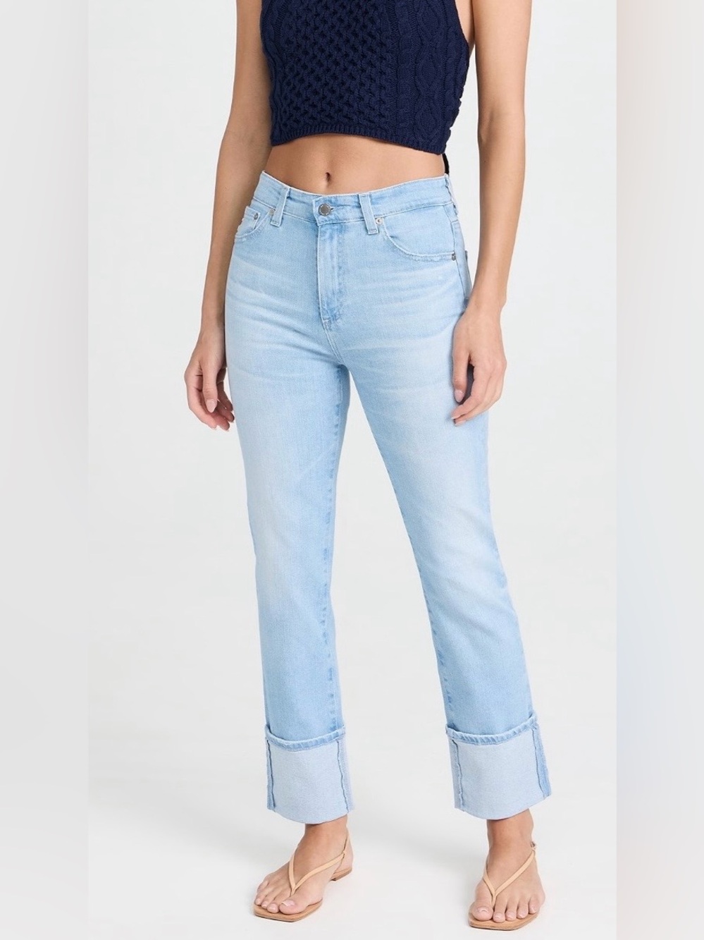 AG Adriano Goldschmied Saige Crop High Rise Straight Jeans 27